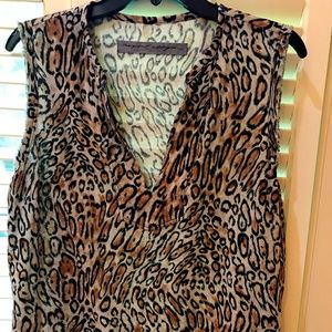 Raquel Allegra, V-Neck Tank Top, Jaquar Print